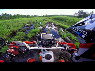 single enduro rider | lone rider on enduro. overcoming 70 km of the swamp.